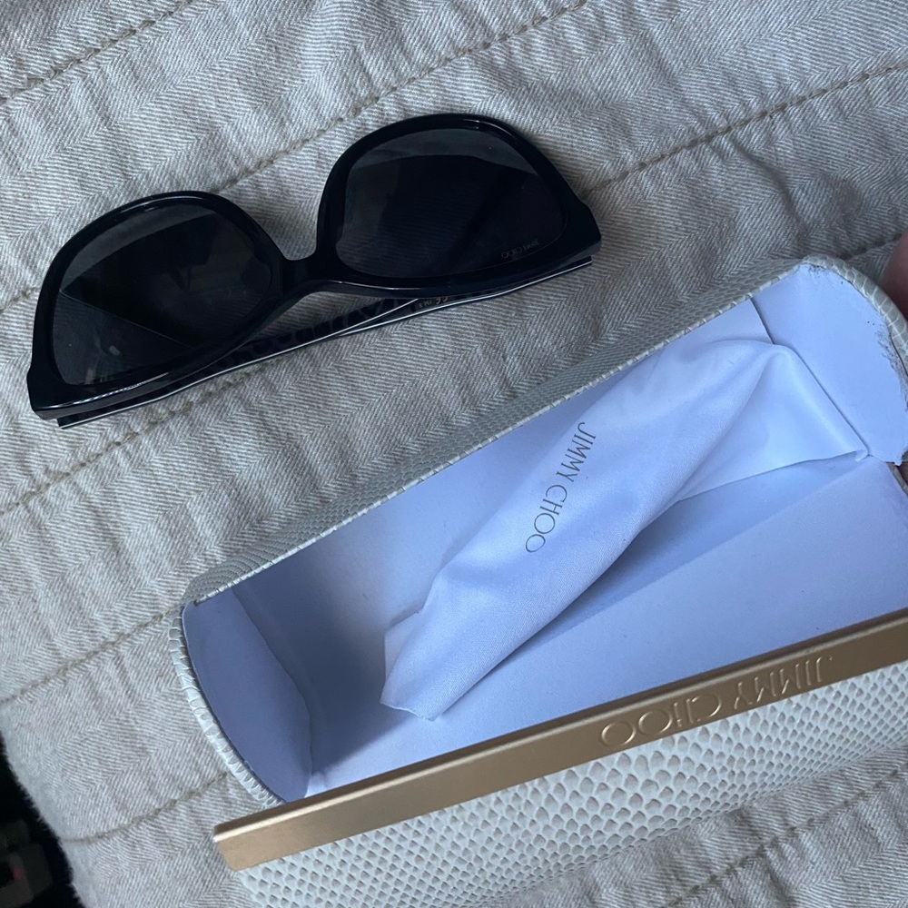 Jimmy Choo Black Sunglasses with White Case